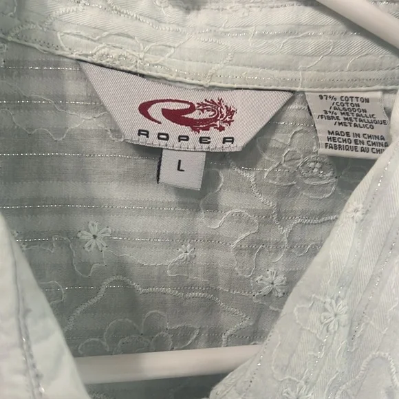 Roper White Button Down Shirt for Women - Picture 2 of 3